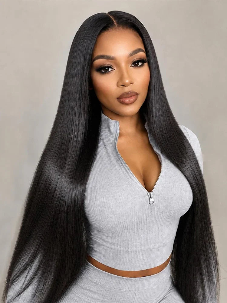 42 44 Inch Lace Front Human Hair Wigs 13x4 13x6 Transparent Lace Bone Straight Wig Brazilian 250 Density Frontal Wigs For Women