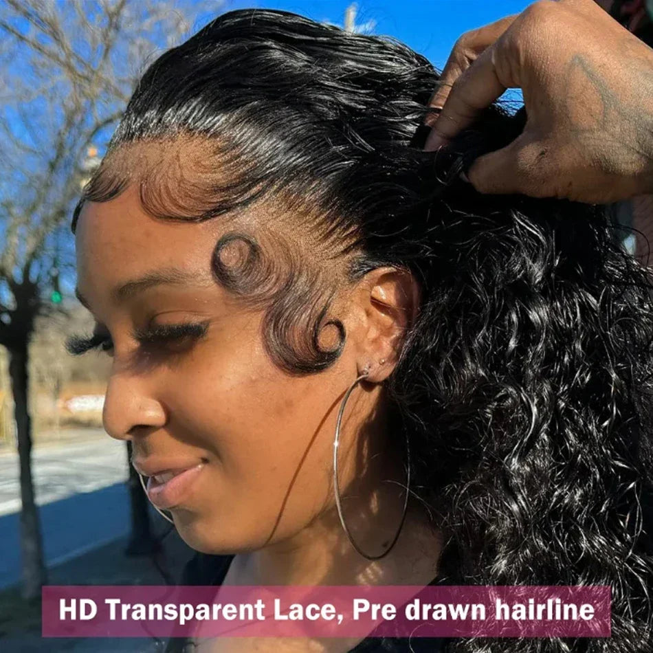 Human Hair 13x6 HD Kinky Curly Lace Frontal Wigs Deep Curls Brazilian 13X4 Closure Wear And Go Wigs Isee Glueless Ready To Wear