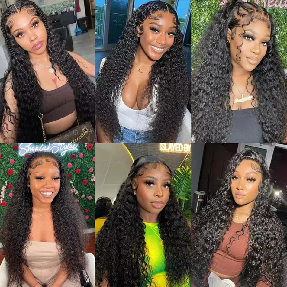 Human Hair 13x6 HD Kinky Curly Lace Frontal Wigs Deep Curls Brazilian 13X4 Closure Wear And Go Wigs Isee Glueless Ready To Wear