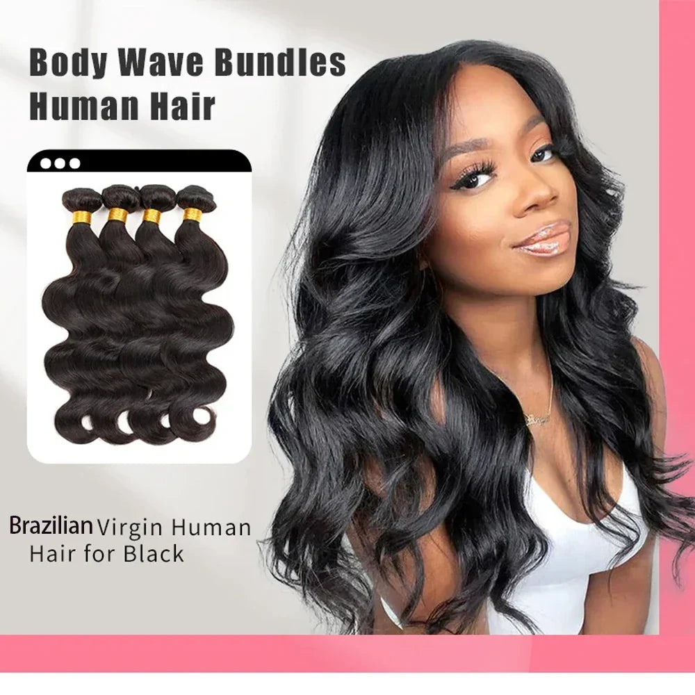12A Body Wave Human Hair Bundles 34 Inch Human Hair Unprocessed Brazilian Virgin 3 4 Pcs Raw Hair Bundles Weave Extensions