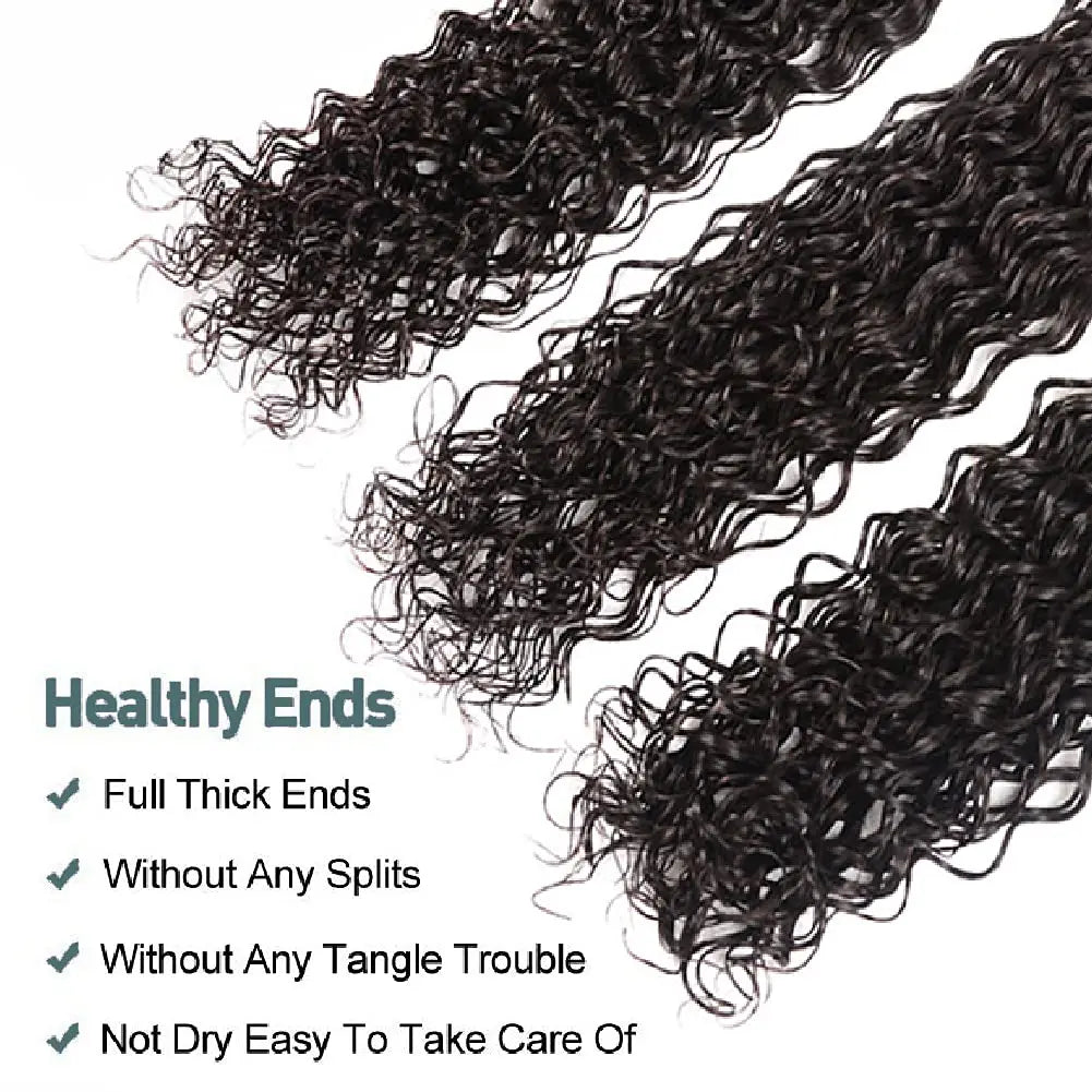Water Wave Human Hair Bundles Curly Deep Wave 3 Bundles  Brazilian Natural Black Human Hair Remy Hair Human Hair Natural