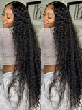 300 Density Water Wave Human Hair Wig 30 40inch Glueless Deep Wave 13x6 Hd Curly Lace Front Human Hair Wigs On Clearance Sale