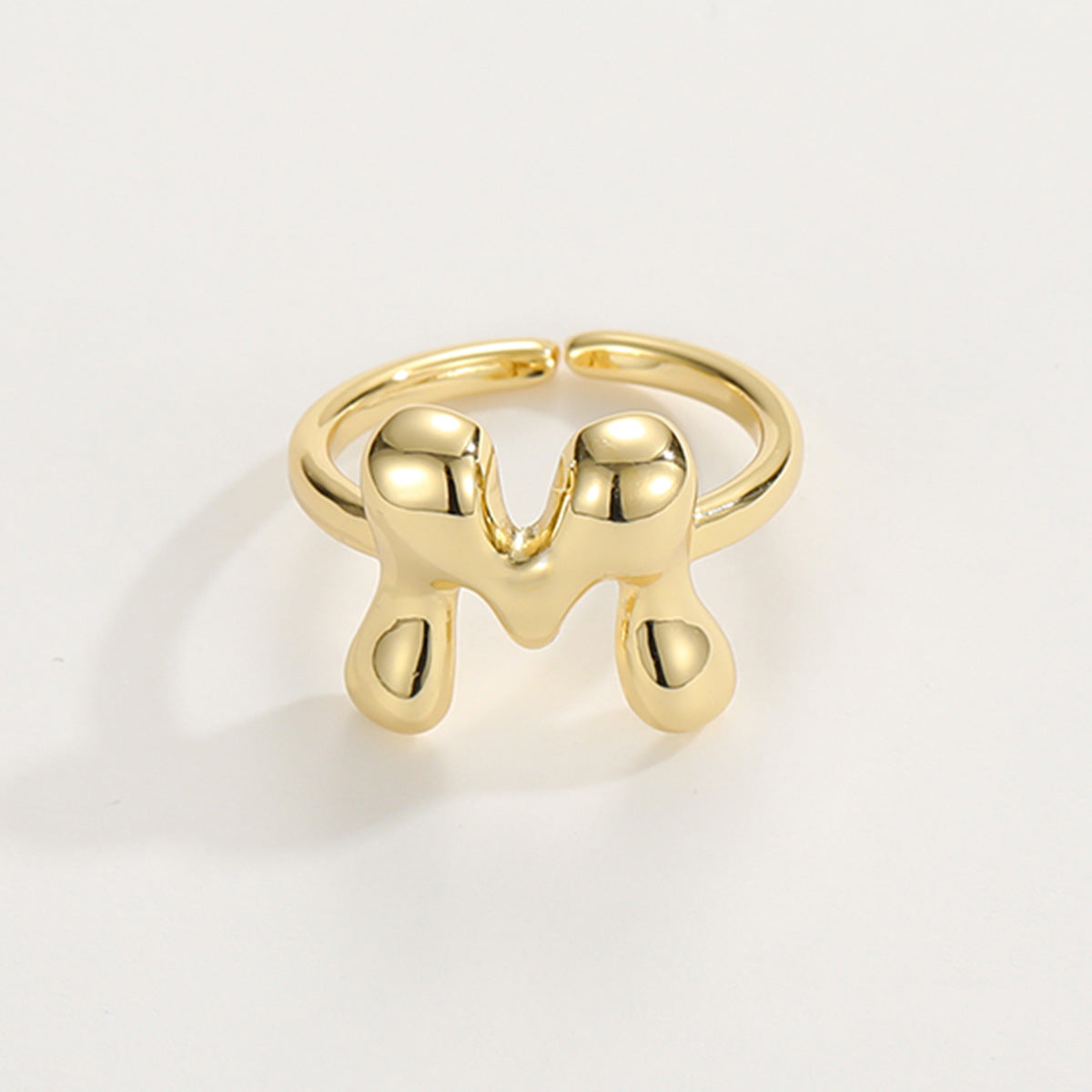 Adjustable English Letter Ring With Adjustable Opening