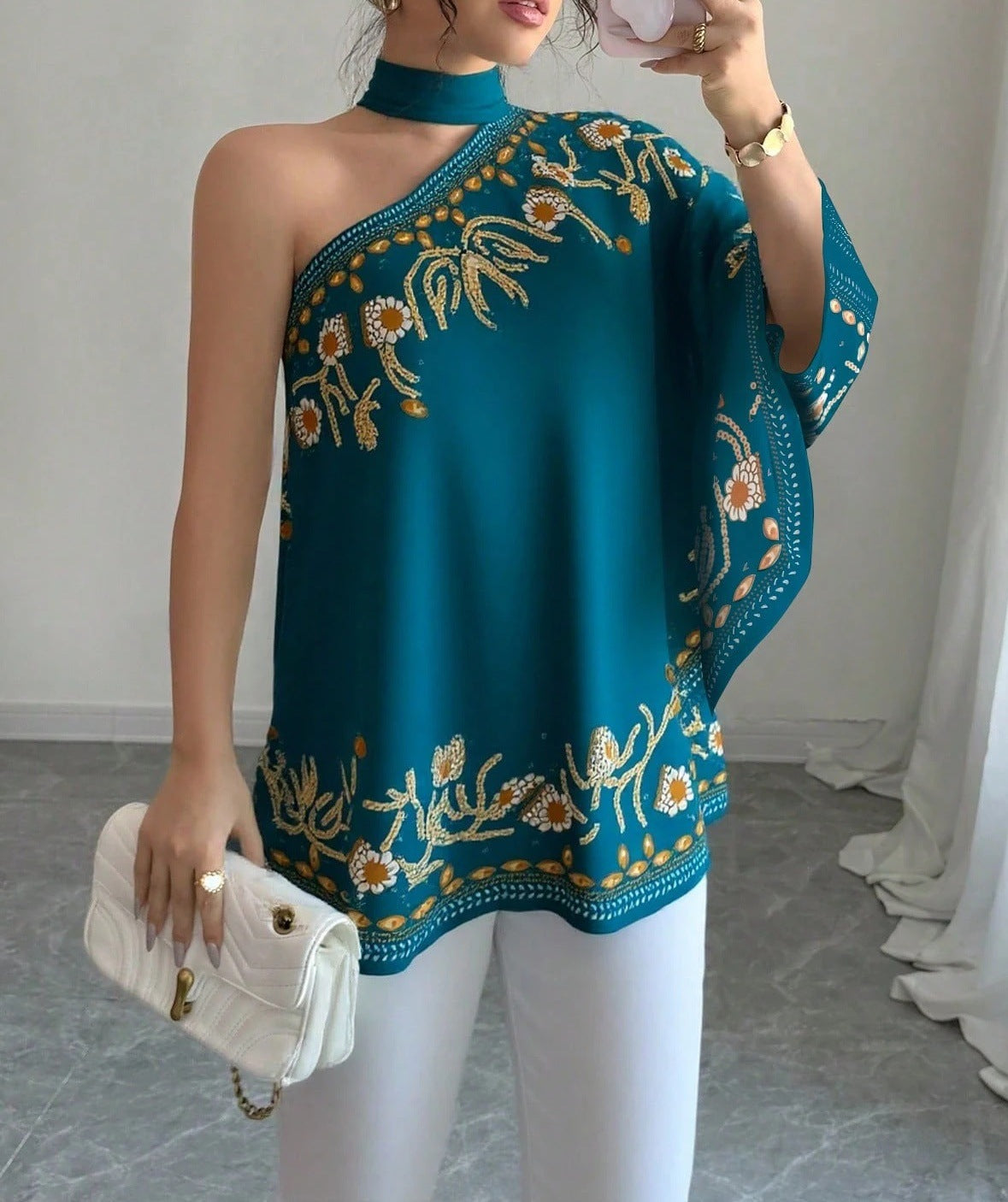 Women's Retro-Style Off-the-Shoulder Halter Top