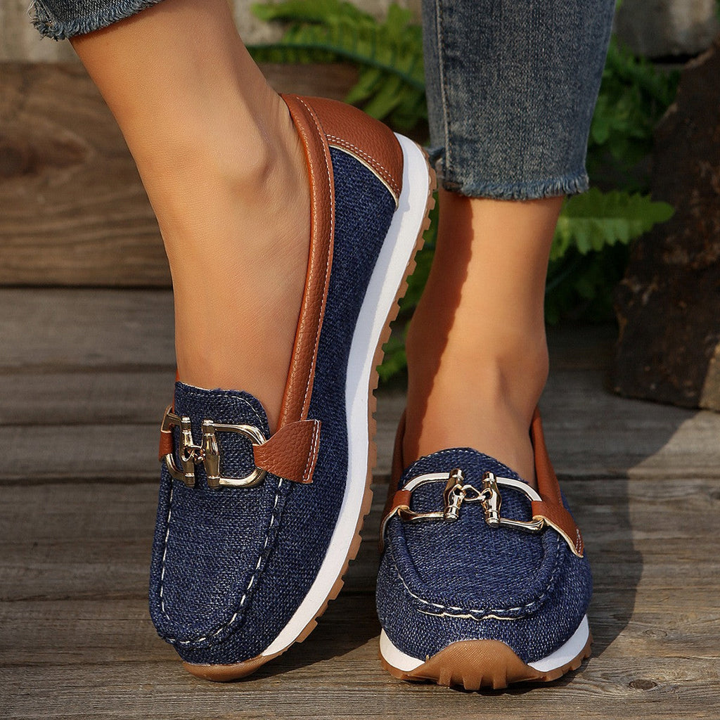 Spring New Arrival Plus-Size Chain-Buckle Slingback Womens Shoes