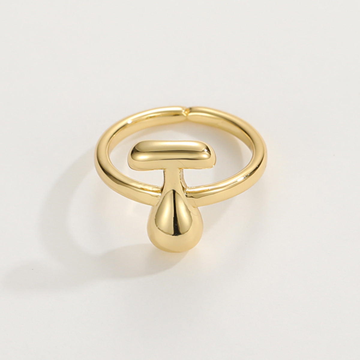 Adjustable English Letter Ring With Adjustable Opening