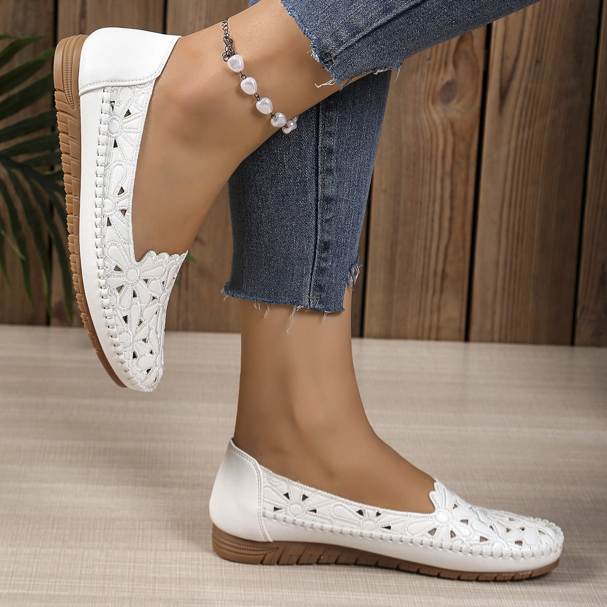 Womens Stylish Breathable Hollow-out Casual Flat Shoes