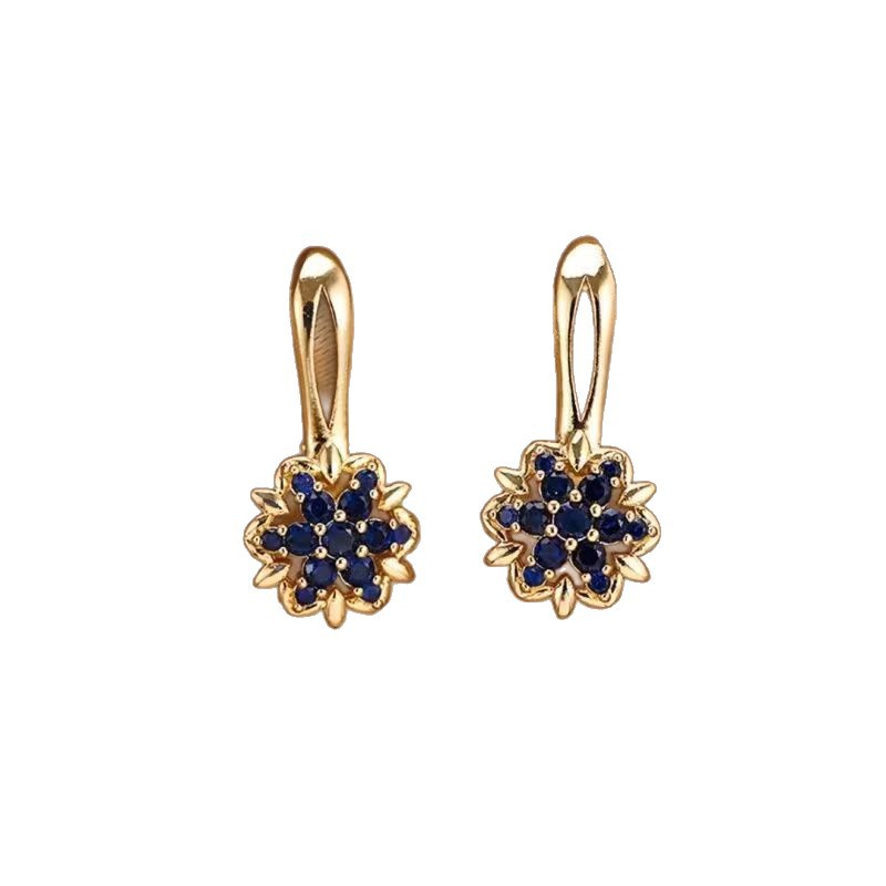 Gold-plated Copper Sunflower Earrings For Women