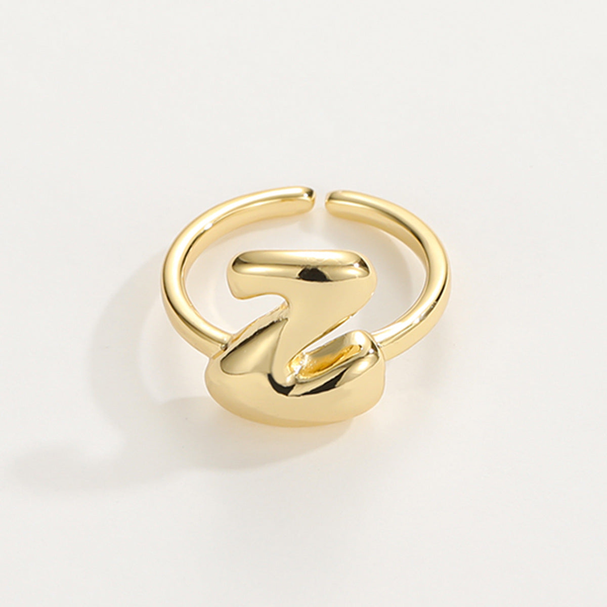 Adjustable English Letter Ring With Adjustable Opening