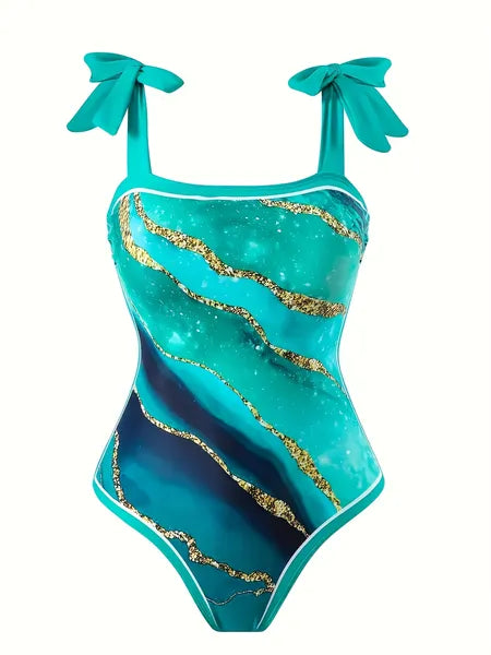 New Swimsuit With Premium Print, One-Piece Casual Two-Piece Set, Sexy Bikini