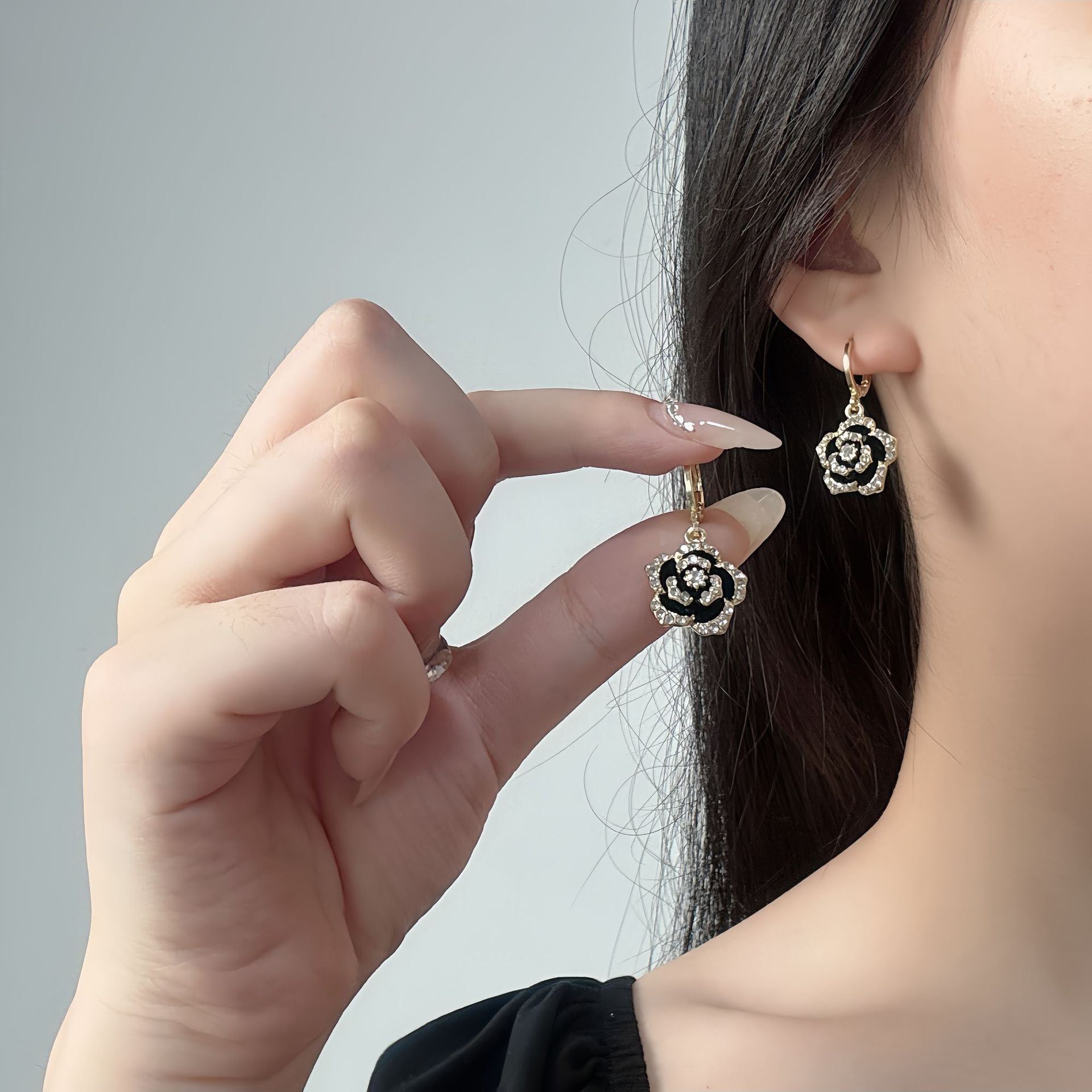 Women's Camellia Rose Flower Earrings For Women