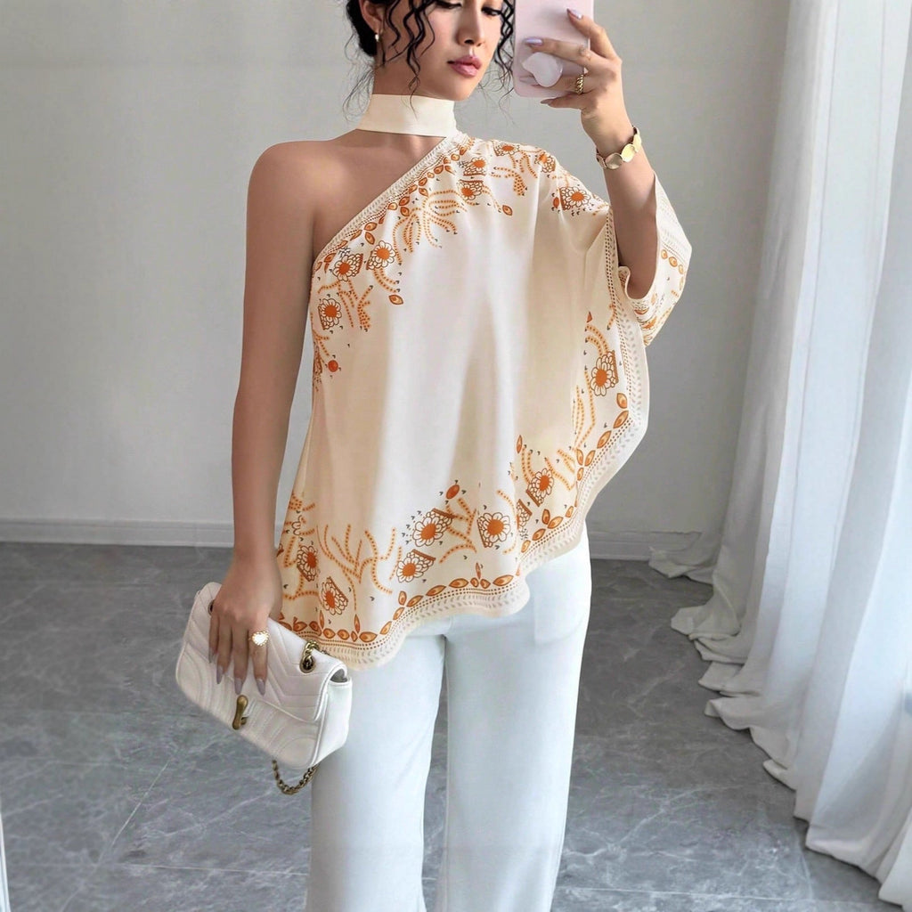 Women's Retro-Style Off-the-Shoulder Halter Top