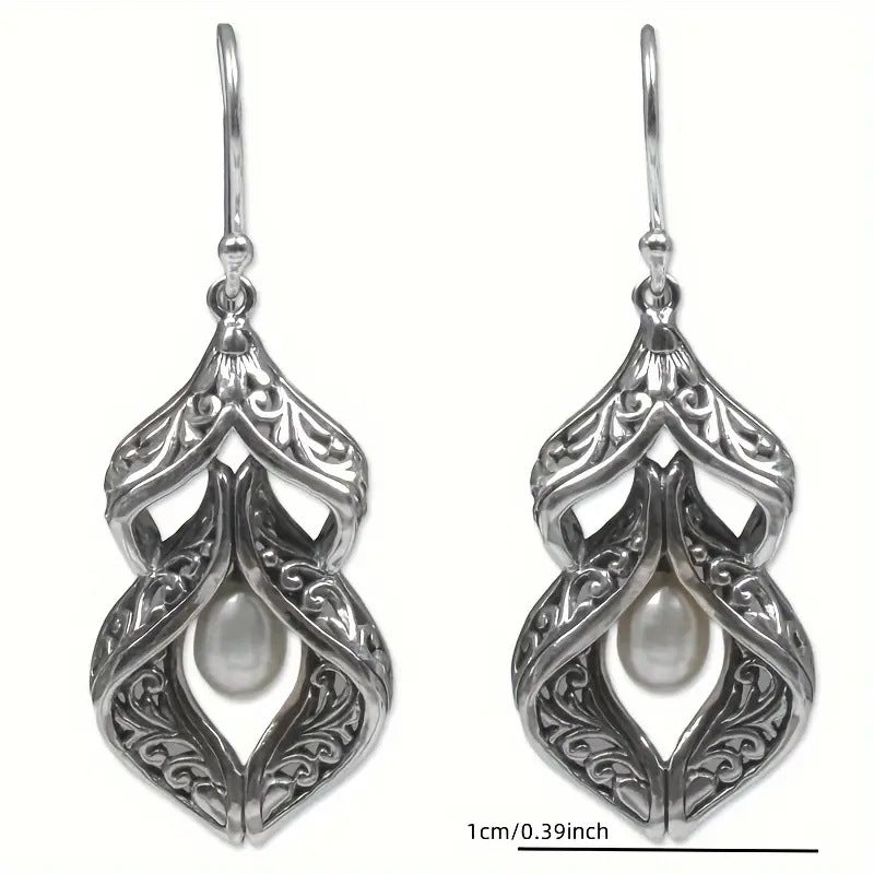 Bohemian Carved Pearl Earrings For Women